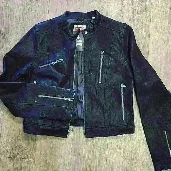 LEVI'S LEATHER SUEDE BOMBER JACKET - Picture 3 of 7